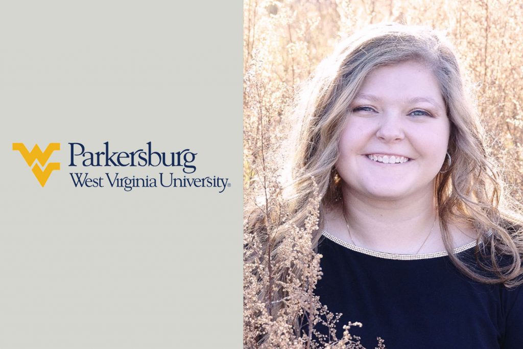 Portrait of a woman next to the logo for West Virginia University at Parkersburg.